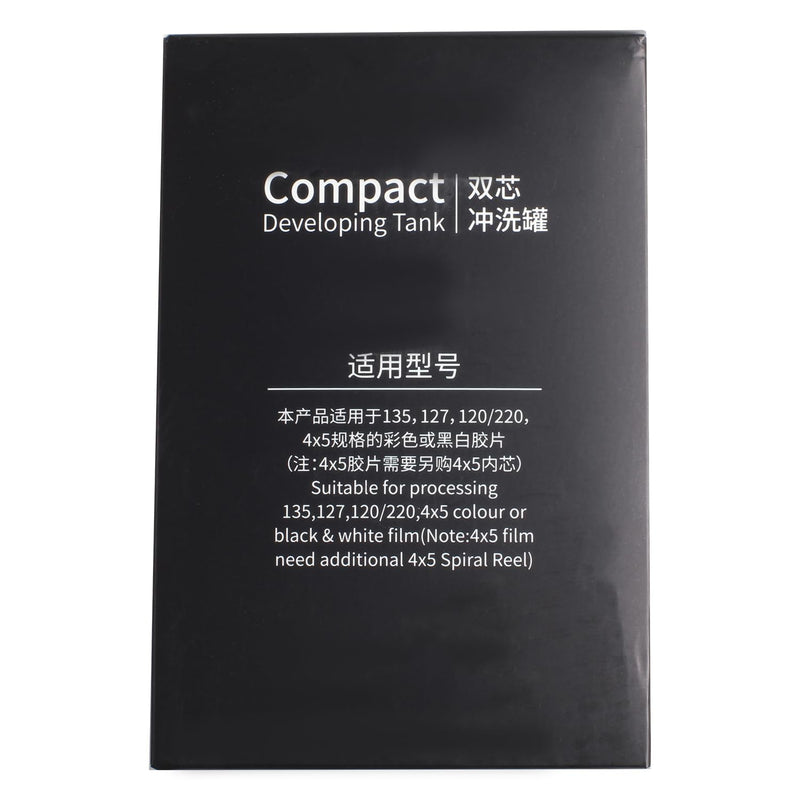 Universal Compact Developing Tank 2 Spiral Reel for Processing 120 135 126 127 B/W Film Camera Film Processing Equipment