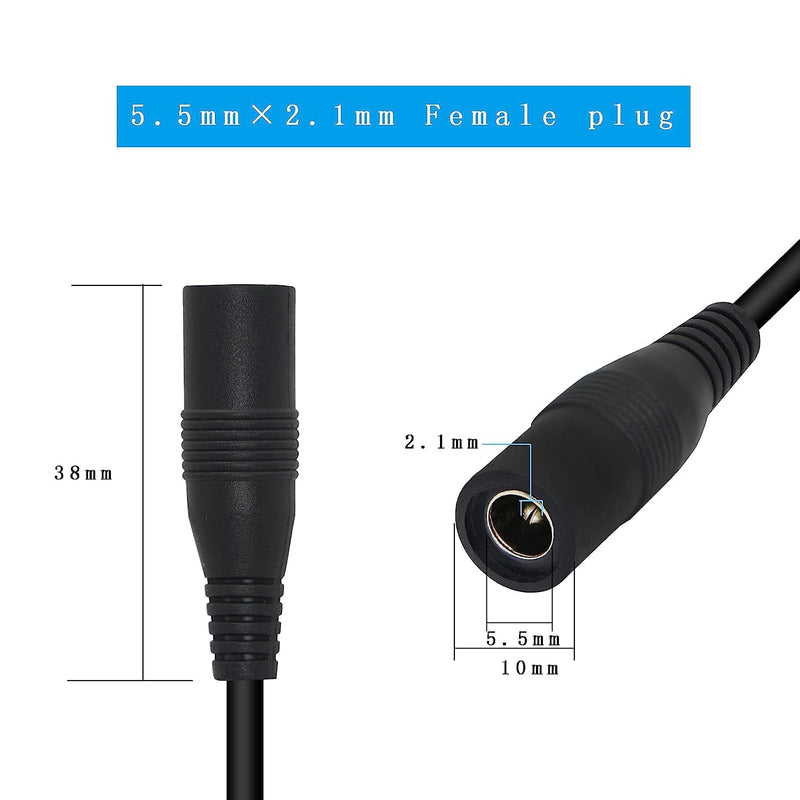 Formed 2 pieces DC power adapter plug to two 3 pin and 4 pin PC fan power adapter cable, DC5521 to 4 pin cable DC5521 to 4 pin cable