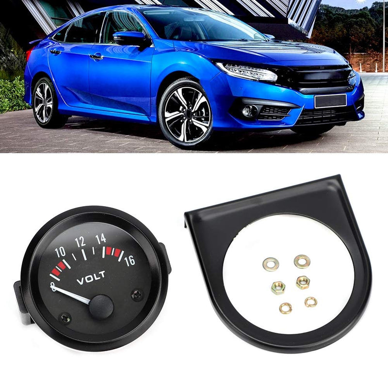 Voltage Meter Gauge, 12V Voltage Gauge, Car Voltage Tester, Car Universal Voltmeter 52mm/2in Voltage Meter Gauge 8-16V BX100007 Fits for Most Car