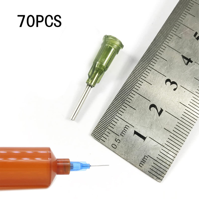 Syringe needle, syringe needles with blunt tip, 70 pieces dispensing needle kits, plastic tapered dispensing needles, cannulas blunt, cannulas, disposable cannulas, blunt cannulas (14 different sizes)