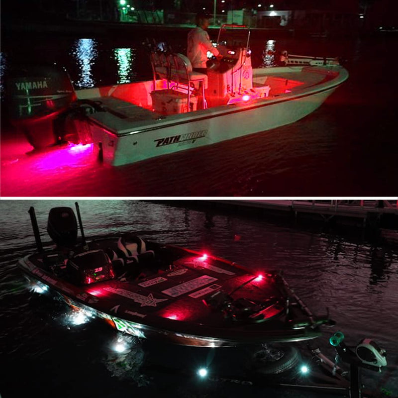 Boaton LED Night Fishing Lights, Courtesy, Deck, Navigation Lights For Boats, Red Red Interior Lights