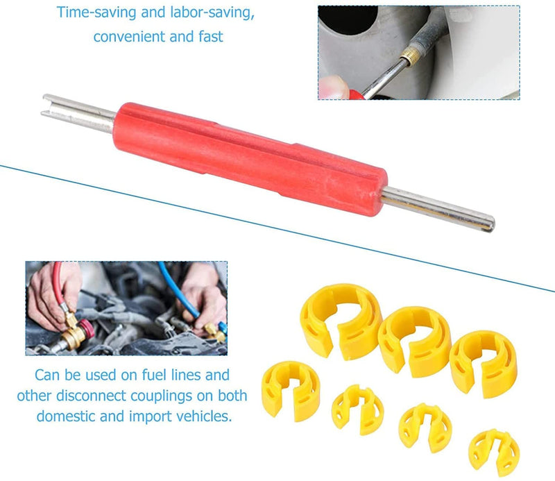 Fuel Line Disconnect Removal Tool Set, 1/4 5/16 3/8 1/2 5/8 3/4 7/8 Inch Master Quick Disconnect Tool Kit for Automotive AC Fuel Line and Transmission Oil Cooler Line