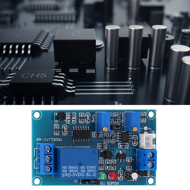 Light Sensor Relay Module, Brightness Controlled Twilight Switch with Adjustable Delay, Photoresistor Diode Protection, DC 12 V for Automatic Light Control Outdoor DC 12V
