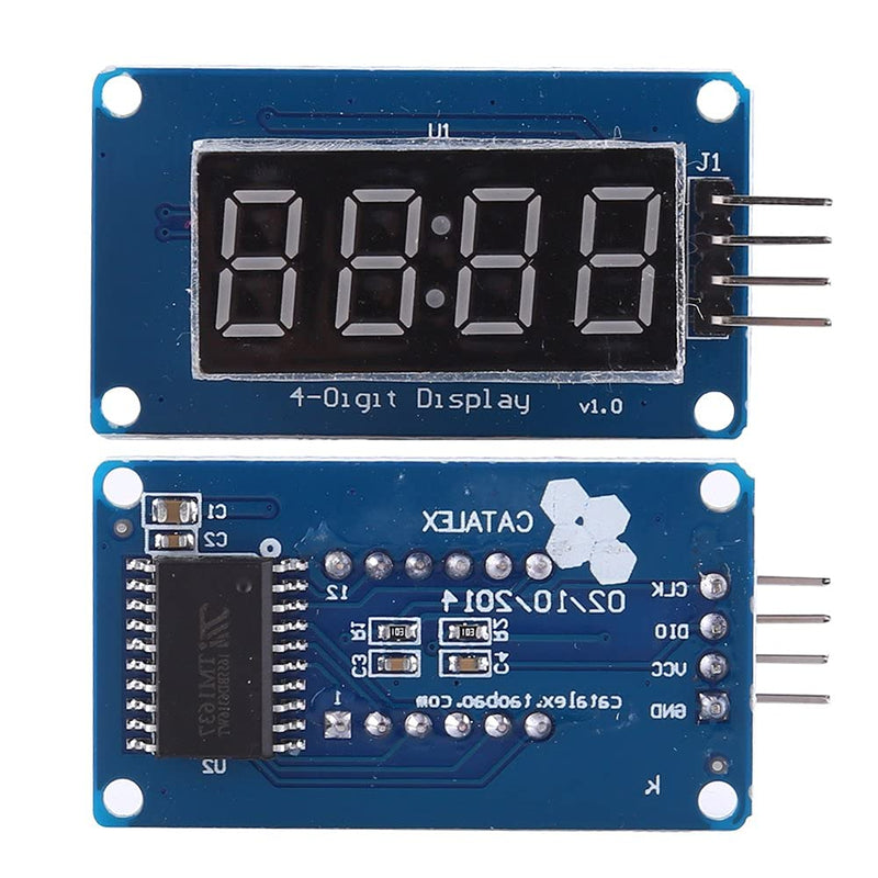 4pcs 0.36 inch 3.3~5.5V LED 4 digit 7 segment display adjustable brightness display module with clock display for red light