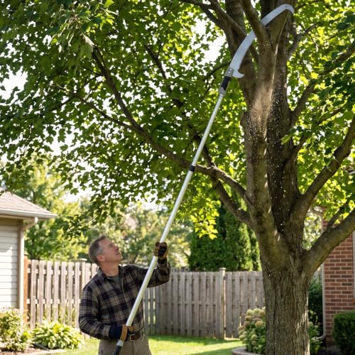 Heavy Duty Pole Saw Blade, Thickened Anti-Bend Pruner & Reinforced Handle for High Branches, Secure Tree Trimmer Attachment Compatible with Standard Extension Pole 22 inch