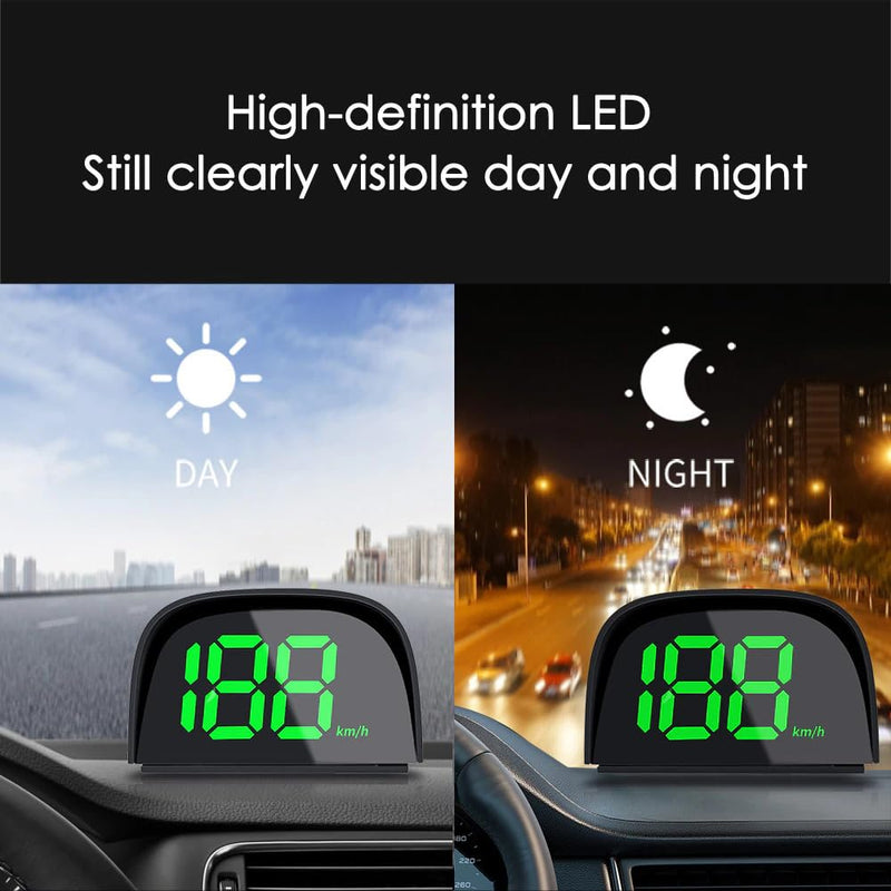 Shkalacar Car Digital GPS Speedometer Car HUD Heads Up Display with Speed, Mph/Kmh，USB Plug and Play for All Car miles White