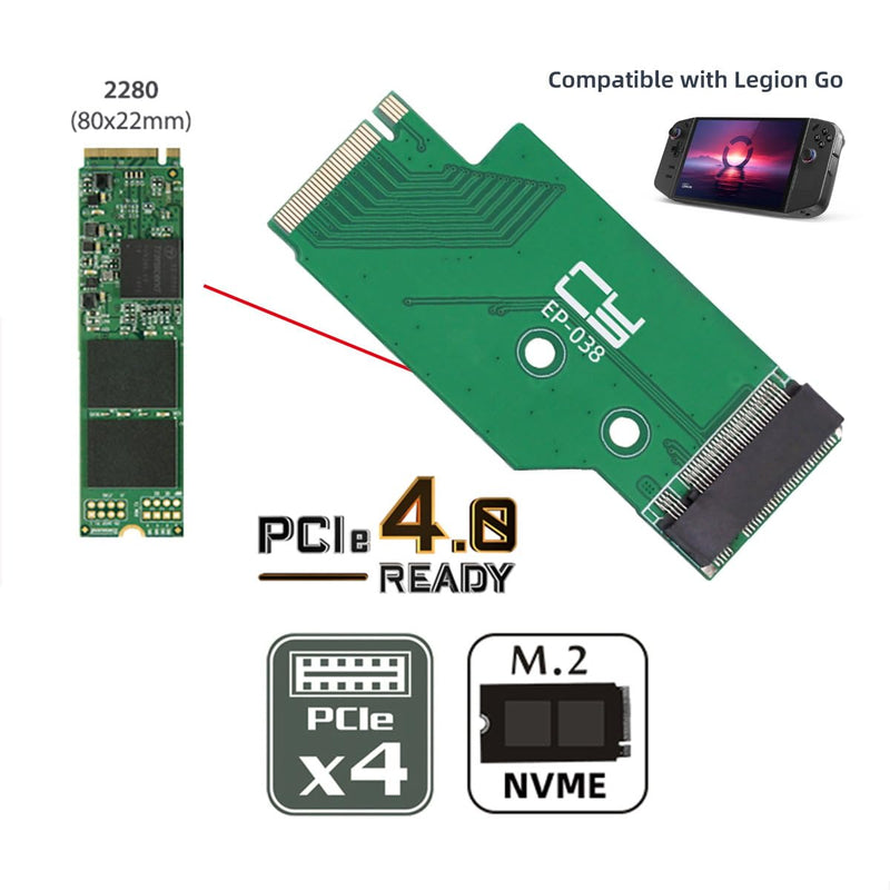 chenyang M.2 2242 to 2280mm NVME M-Key SSD Upgrade Extension Adapter Compatible with Legion Go Game Boy NVME 2242 to 2280