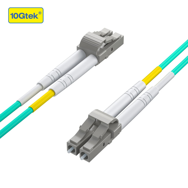 10Gtek Fiber Patch Cable - LC to LC OM3 10Gb/Gigabit Multi-Mode Jumper Duplex 50/125μm LSZH Fiber Optic Cord for SFP Transceiver, Aqua, 1-Meter(3.3ft), 4-Pack 1m