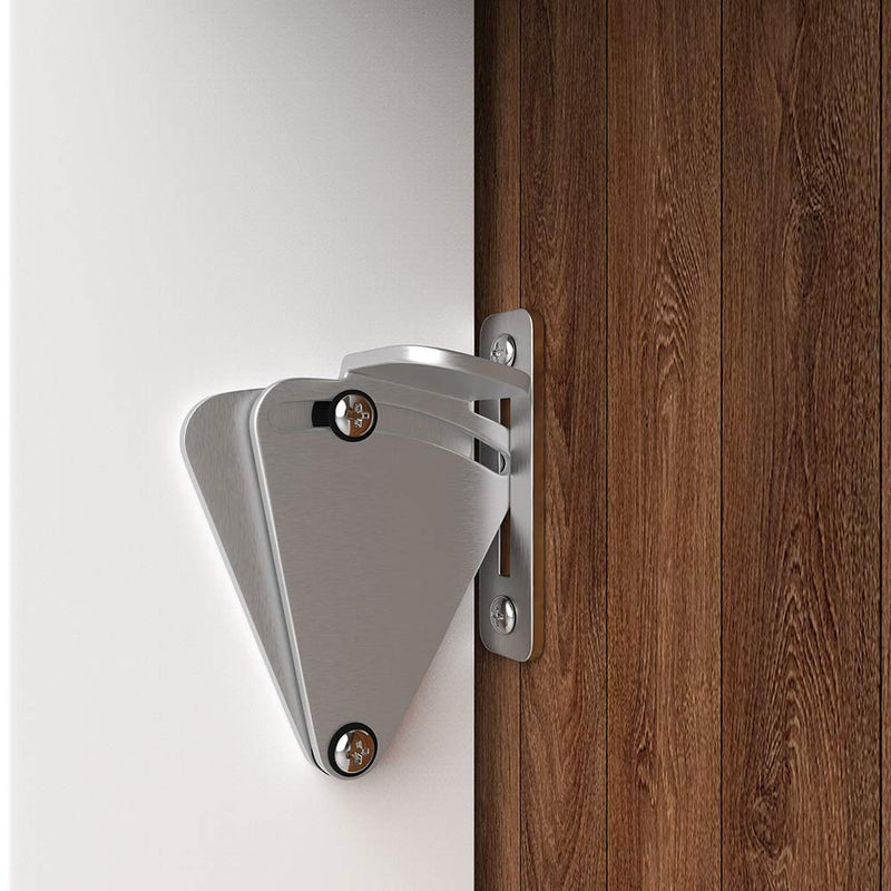 WINSOON Barn Door Lock Hardware Stainless Steel Sliding Privacy Latch for Closet Shed Pocket Doors Wood Gates Silver