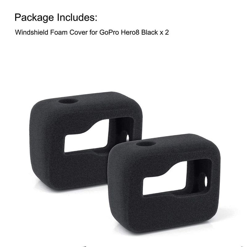 2-Pack Windslayer Cover Housing Frame Case for GoPro Hero 8 Black, Reduces Wind Noise for Optimal Audio Recording Windslayer for Hero 8 Black