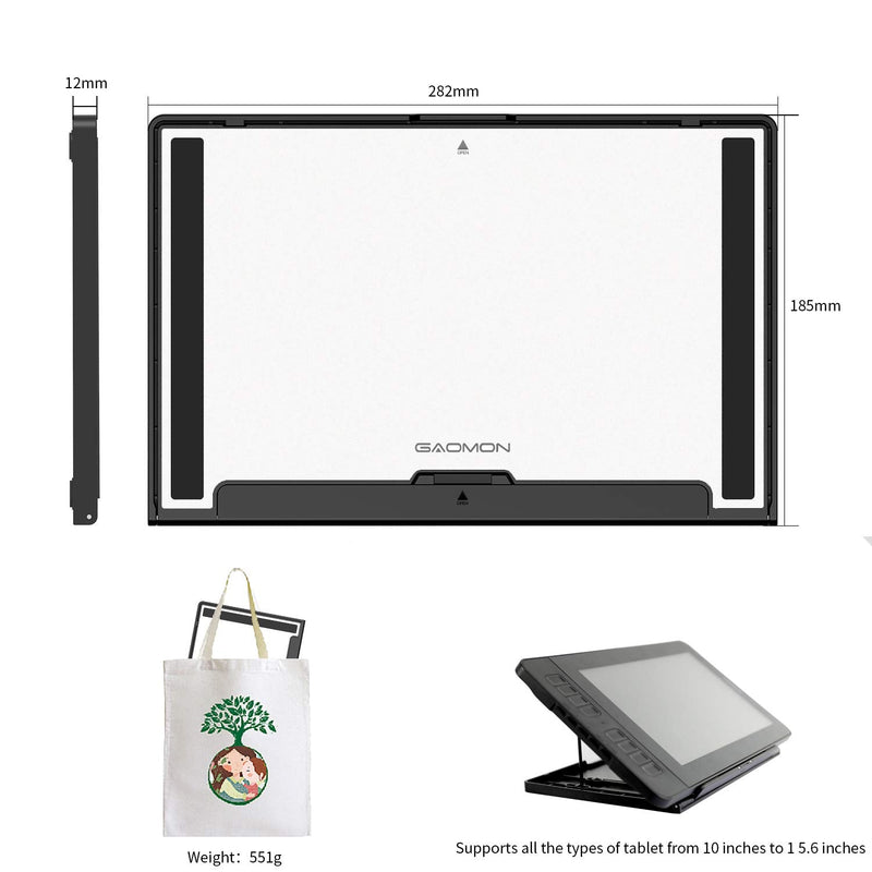 GAOMON GMS01 Universal Adjustable Tablet Stand PD1161/PD156PRO and Other Pads/Art Tablets/Books Less Than 12mm Thickness GMS 01 Stand