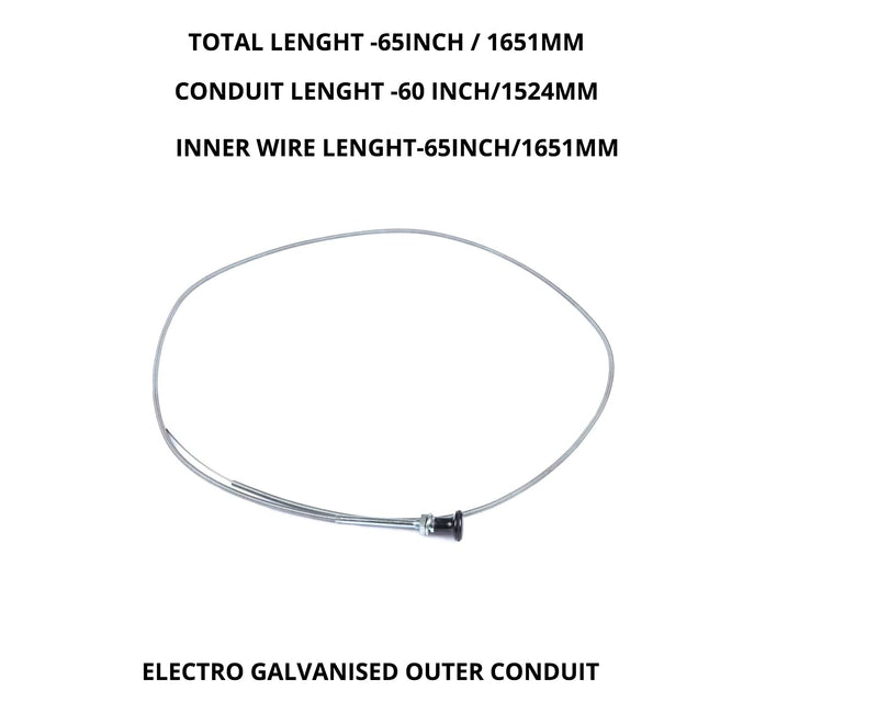 237 Rotary Universal Push Pull Choke Cable 63" Inner 60" Conduit (2-3/4" Travel) Heavy Duty Outer Shealth Silver 63inch Inner 60inch Conduit (2-3/4inch Travel)