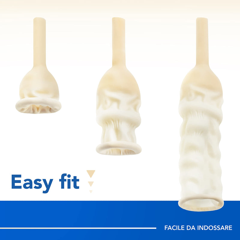 AIESI® External latex catheter for men with adhesive strips diameter 35 mm individually packaged HOSPISAFE (pack of 50 pieces)