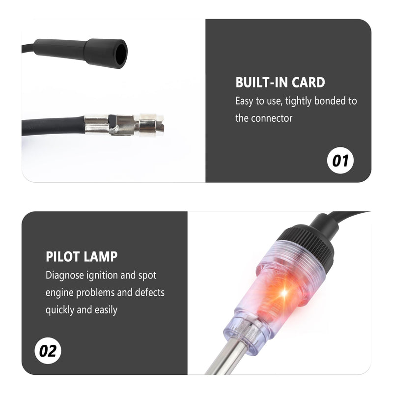 Spark Plug Tester with Indicator Lights,Spark Tester Small Engine for Check Ignition System,Universal Ignition Coil Tester Tool Car Accessories for Cars,Motorcycle,Lawn Mower (1PCS) 1PCS