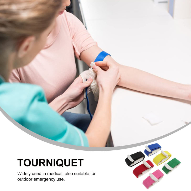 FOMIYES Tourniquets Tying System Tourniquet Vein Blood Collection 6 Pieces Military Tourniquet Emergency Strap Blood Loss Control for Medical Emergency Nurse First Aid Outdoor