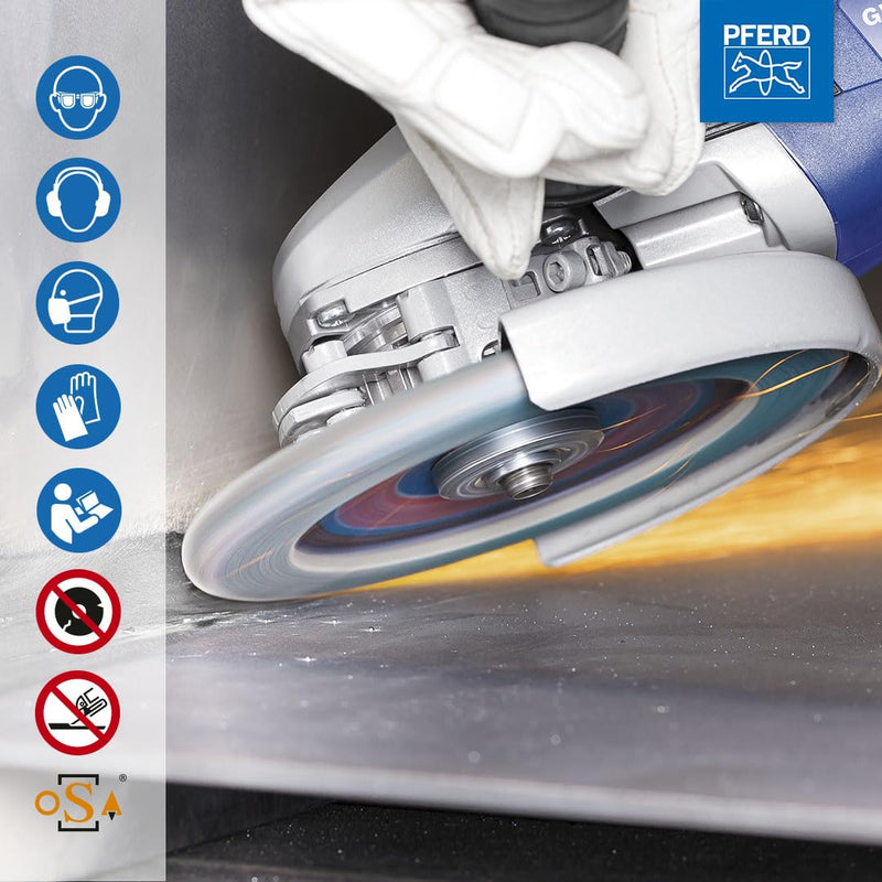 PFERD Tools Polifan Curve Serrated Washer Pack of 2 | Diameter 115 mm, Width M (11 mm), Z40, SGP Steelox | 67698032 for Precise Fillet Seam Machining Width M (11 mm) 115 Millimetres