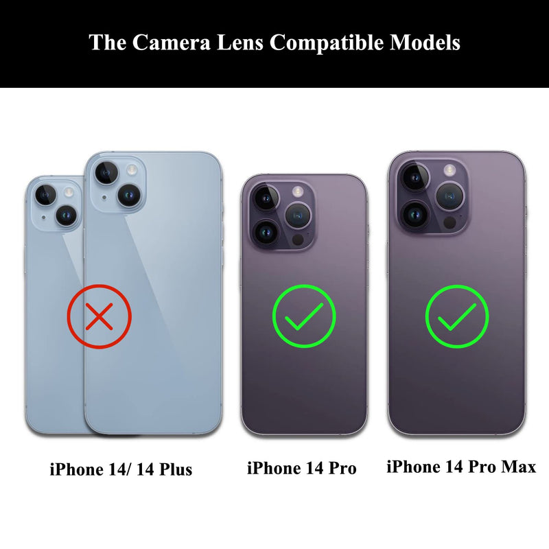 OEM Rear Camera Lens Glass Replacement with Adhesive Pre-Installed Compatible for iPhone 14 Pro / 14 Pro Max (3 Pieces/Set) with Repair Tools and Installation Manual iPhone 14 Pro/iPhone 14 Pro Max