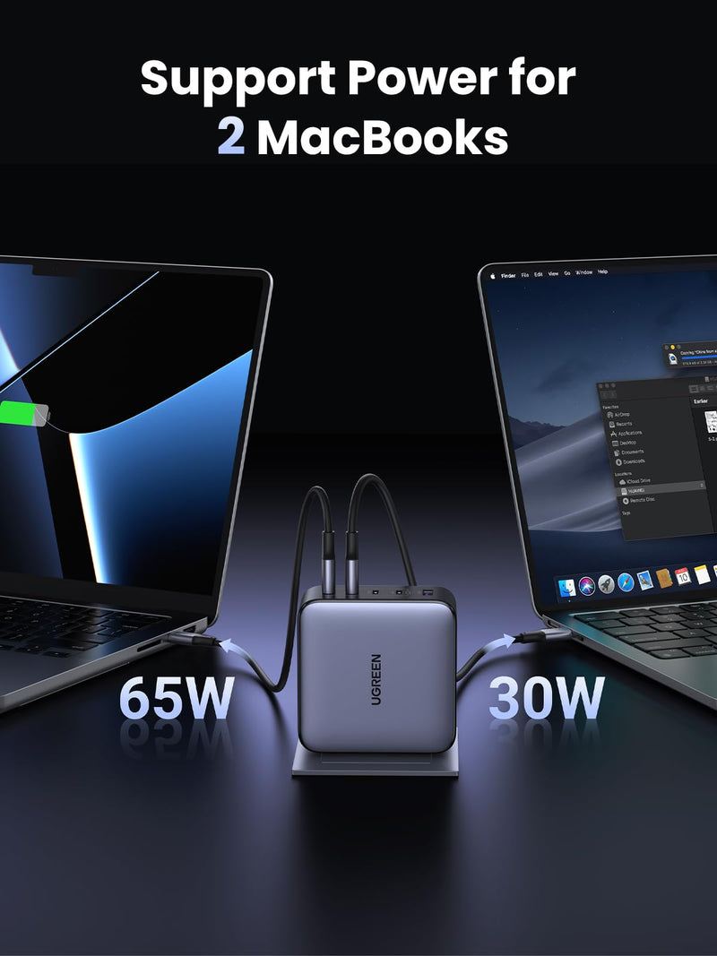UGREEN Nexode 100W USB C Charger Block, 5-Port GaN Charger Laptop Charger Type C Charger Fast Charging Compatible with MacBook Pro/Air, iPhone 16/15, Galaxy S24, iPad Air, Pixel 8, Steam Deck