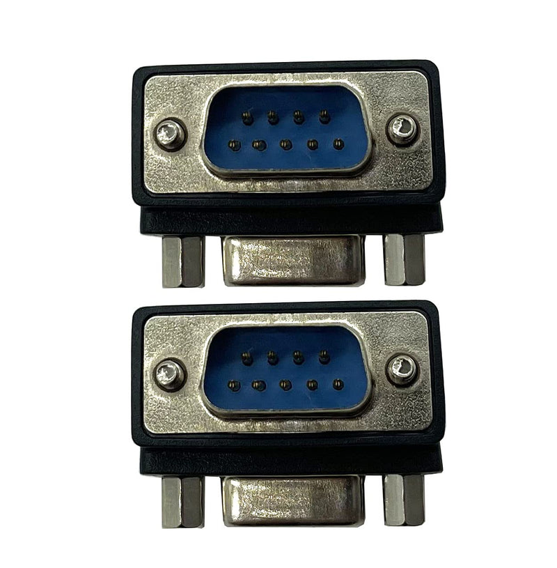 Dafensoy RS232 DB9 Pin Male to Female 90 Degree Changer Coupler Adapte Connecter 2-Pack