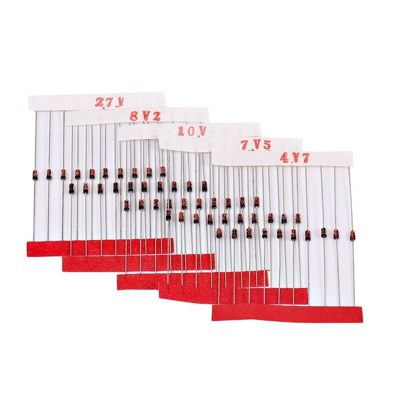 DollaTek 300Pcs (2V~39V) 30 Values 1/2W 0.5W Zener Diode Set Mixed Assortment KIT