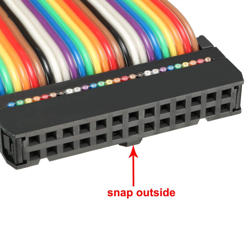 uxcell IDC Rainbow Wire Flat Ribbon Cable 26 Pins 118cm Length 2.54mm Pitch Type-C