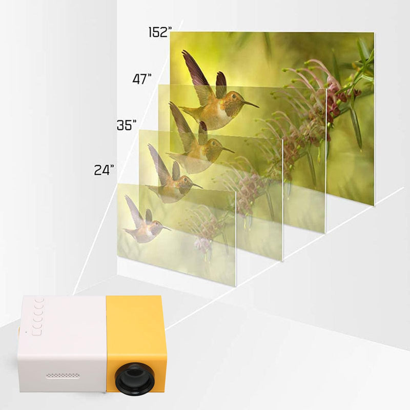 Portable HD 1080P Mini Projector for Movies and Gaming, Compact and Lightweight, USB and Connectivity, Ideal for Travel, Camping, and Home Entertainment US Plug