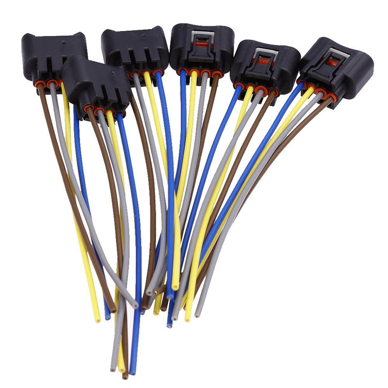 90980-11885 Ignition Coil Connector Plug Harness Replacement for Toyota Lexus 4-Way Female (Pack of 6)
