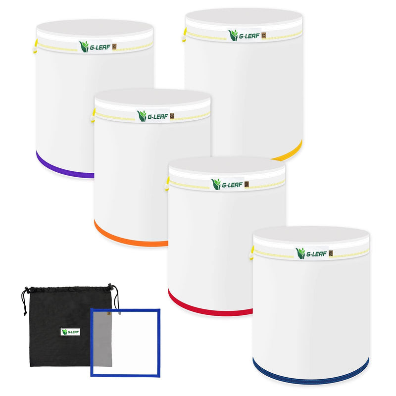 G-LEAF All Mesh Bubble Bag 20L 5 Gallon 5 Bags Herbal Ice Bubble Bags Extraction Essence Plant Bags 25 Micron Pressing Sieve and Storage Bag Kit for Herb Extraction and Production 20L-5 Bags