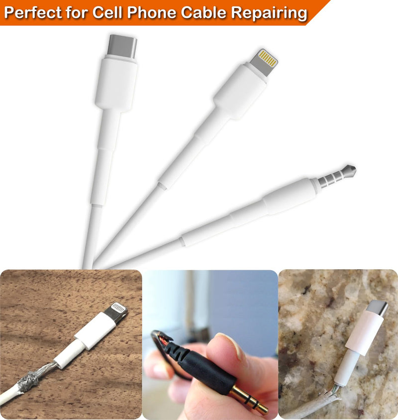 3:1 heat shrink tube set, 6.4 mm 7.9 mm 9.5 mm - waterproof heat shrink tube, white shrink tube with self-adhesive protective cover for telephone cables, 15 pieces