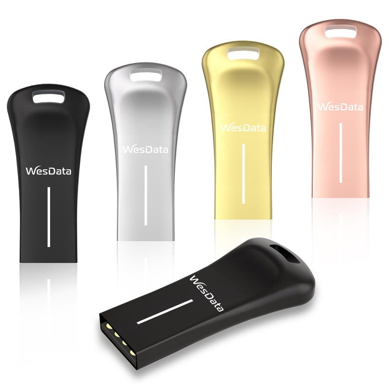 5-Pack 64GB Small USB Flash Drives with 2 USB C Adapters in Portable Carrying Case, Zinc Alloy Metal Shell, 4 Colors, Thumb Drive, Memory Stick, Pen Drive for PC/Mac/Phone/Laptop/Car