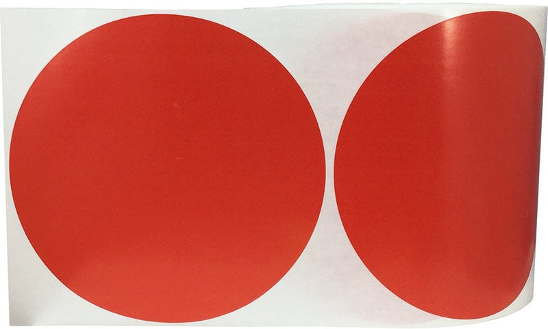 Red Color Coding Labels for Organizing Inventory 5 Inch Round Circle Dots 500 Total Adhesive Stickers On A Roll Red