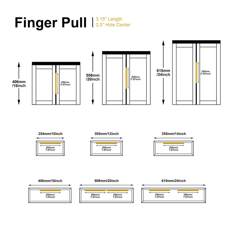 Satanga Edge Finger Pulls for cabinets Kitchen Invisible Hardware Drawer Pull Low Profile Dresser Bathroom Cupboard Furniture Handles Pack of 5 Modern Brushed Nickel 7.87 inch Easy Installation 6.3" Hole Center 7.87" Overall Length