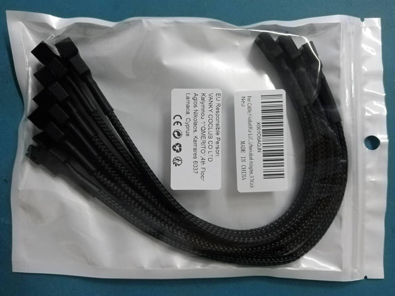 Fan cable, Y-cable for fans, fan adapter, fan Y-cable, fan splitter cable, fan splitter, computer fan cable, 4 pin cable, Y-fan cable, PWM adapter, fan cable splitter, fan cable adapter, 3 pieces 1 to 2 -3PCS