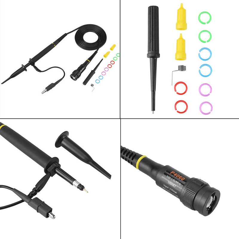 1 piece P4060 probe high voltage 1: 100, 2000 V 60 MHz oscilloscope probe, 1.2 m cable with standard BNC end, black