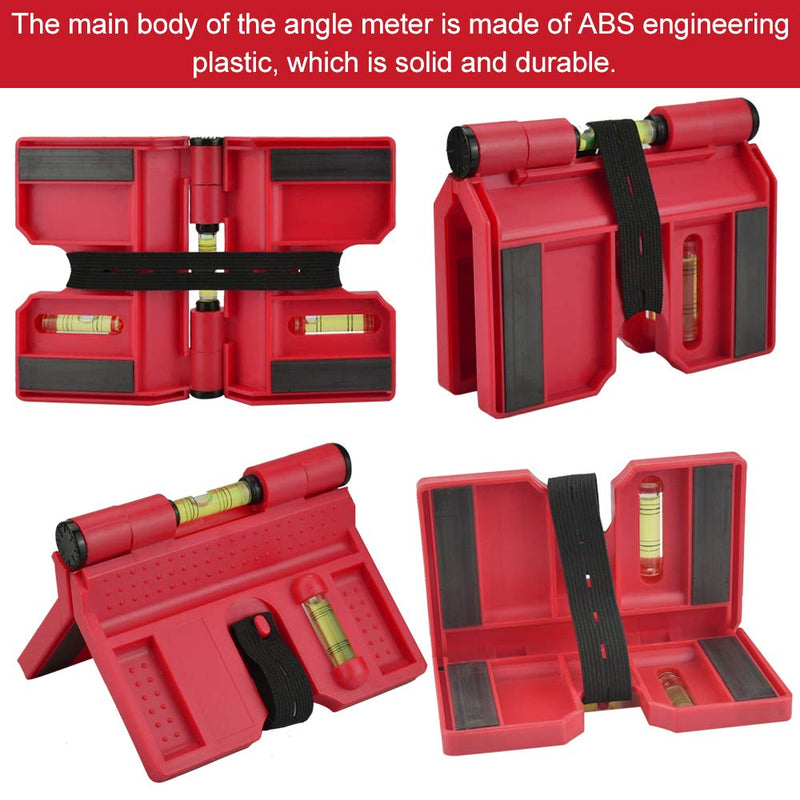 TANCUDER Spirit Level ABS Post Spirit Level Adjustable Angle Spirit Level Post Angle Spirit Level for Pipe Installation, Picture Hanging, Masonry, Carpentry (Red)