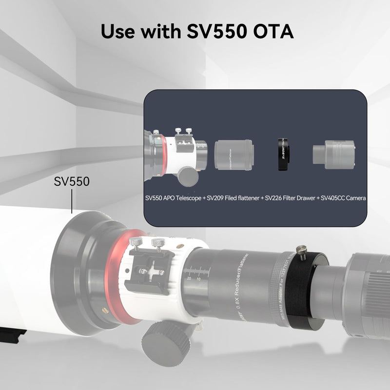 SVBONY SV226 Telescope Filter Drawer, Photographic Filters Drawer with M42-M48 Adapter, Double Magnetic Filter Holder for 1.25 and 2 Inches Filter Mounted, for Deep Sky Photography