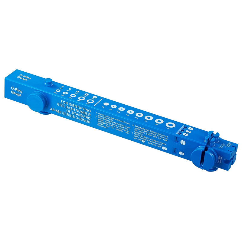 O-Ring Gauge Make Work Smart, Telescoping O Ring Sizing Plastic Gauge, Slide Style National Type, for Measuring O Rings Inner Diameter, OD, Thickness Gauge Blue