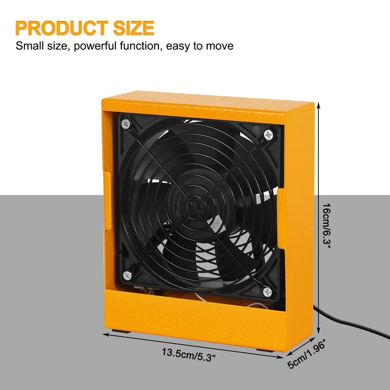 Solder Fume Extractor Smoke Absorber Remover Smoke Prevention Absorber Smoke Fan 12V Soldering Fan DIY Working Fan Fume Extractor for Soldering Station Stained Glass Laser Cutter Repairing DIY Hobby 6.3"*5.3"*1.96"