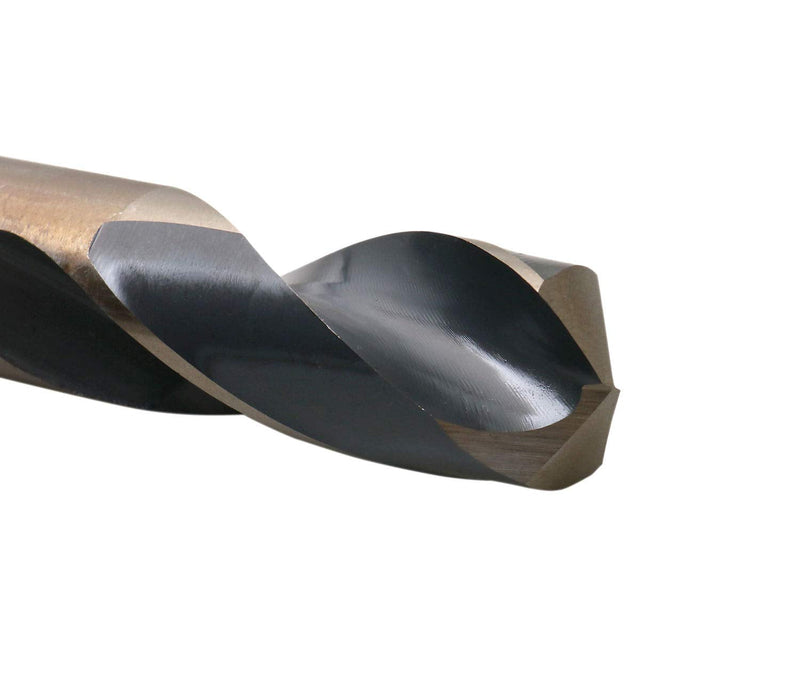 Accusize Industrial Tools 1'' ANSI M35(H.S.S. + 5% Cobalt) S and D Drill, 1/2'' Shank, 135 Degree Split Point, 0412-0001 | 1" ANSI M35(HSS + 5% Cobalt) S and D Drill, 1/2" Shank, Reduced Shank, 135-Degree Split Point, 1 in