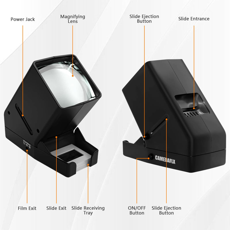 SV-3 35mm Slide & Film Viewer-Slide Viewer with 3X Magnification and LED-Lighted Viewing for 35mm Slides and Film Negatives,USB or Battery Powered.(Include USB Cable)