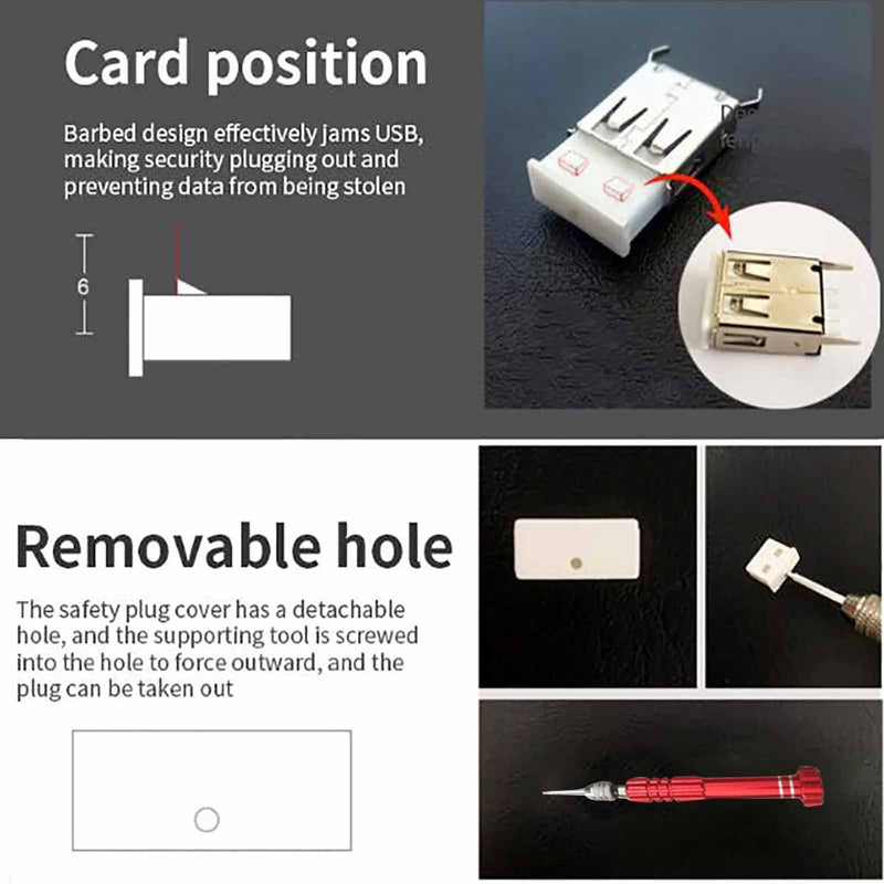 10Pcs USB Port Lock with 1 Keys, Locking USB Port/Dust Blocker, USB Dust Cover Cap Female Port Plugs Protector, Compatible with Computer,TV,Router,USB Devices(Red) 10+1 Red