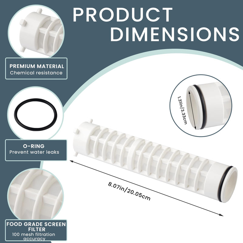 1-1/2" 100 Mesh Spin Down Sediment Filters Replacement (2PCS), FS1 1/2-100 Water Filter Screen, Spin Down 100 Sediment Filter Fit for Rusco Vu-Flow, Well Pump and Sprinkler Irrigation Filter-8" Long