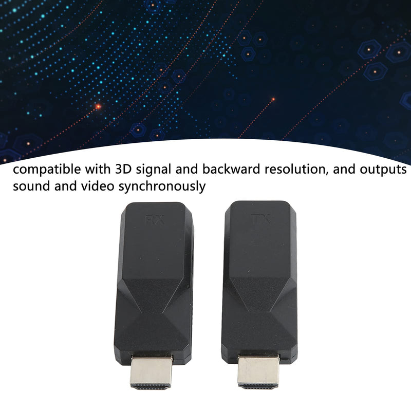 gernie HDMI Transmitter and Receiver, 165ft RJ45 to HDMI Extender Cat5 Cat6 Ethernet Wireless HDMI Transmitter Receiver Full HD 1080P HDMI Long Distance Extender Adapter for Laptop, PC