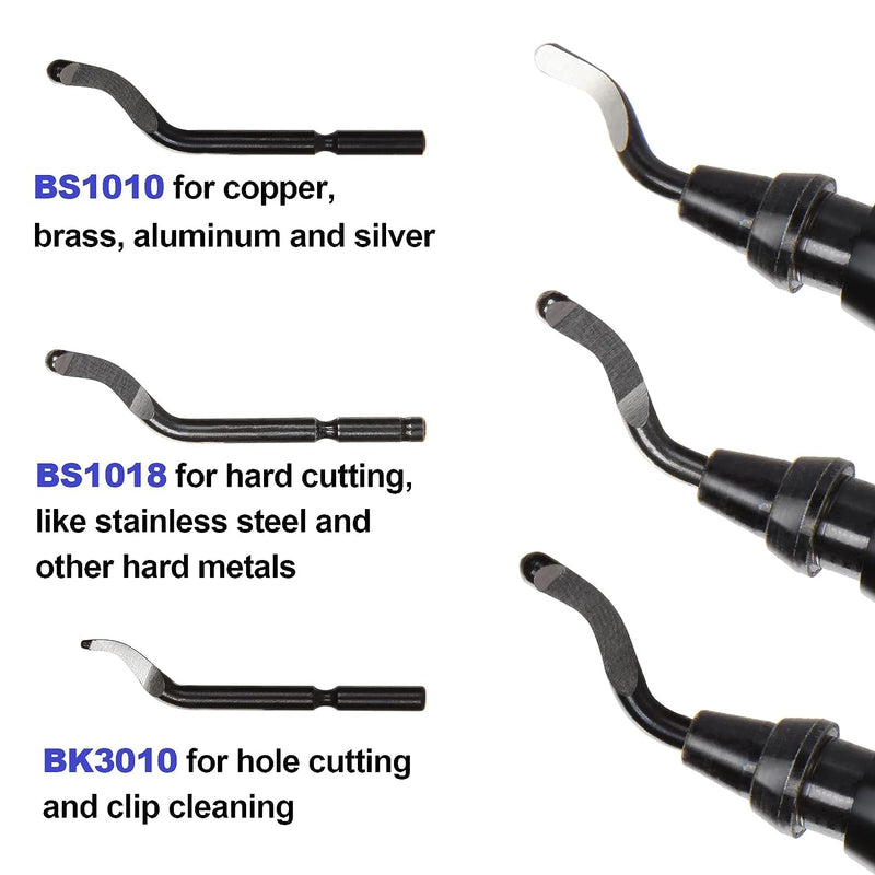 SENENQU Deburrer Tool Universal with 15 Replacement Blades Aluminum Handle Hand Deburrer, 360° Rotating Blade Deburrer Metal for 3D Printers, Plastic, Aluminum and Stainless Steel