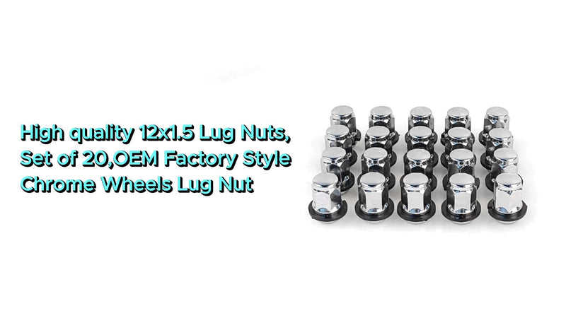 M12x1.5 Lug Nuts 20PCS for Accord 12×1.5 20pcs，1.38IN