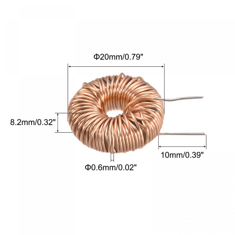 sourcing map Pack of 5 toroidal core inductor copper coil magnetic inductor 330uH 5A for DIY circuit board