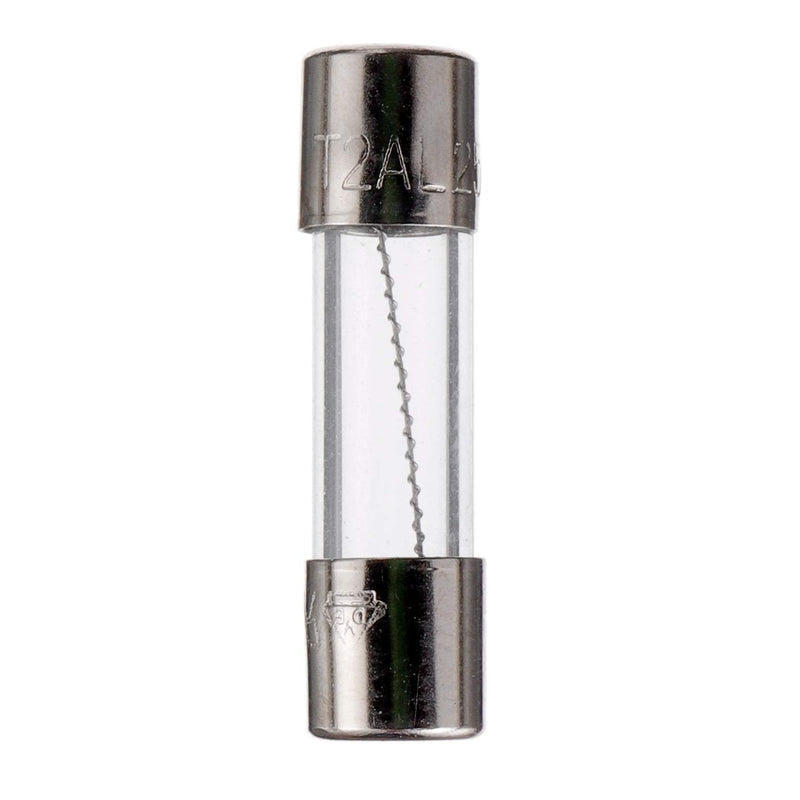 BOJACK T2AL250V 5x20mm 2A 250V Slow Blow Glass Fuses 2 Amp 250 Volt 0.2 x 0.78 Inch Glass Tube Delay Fuses (Pack of 20) T2A