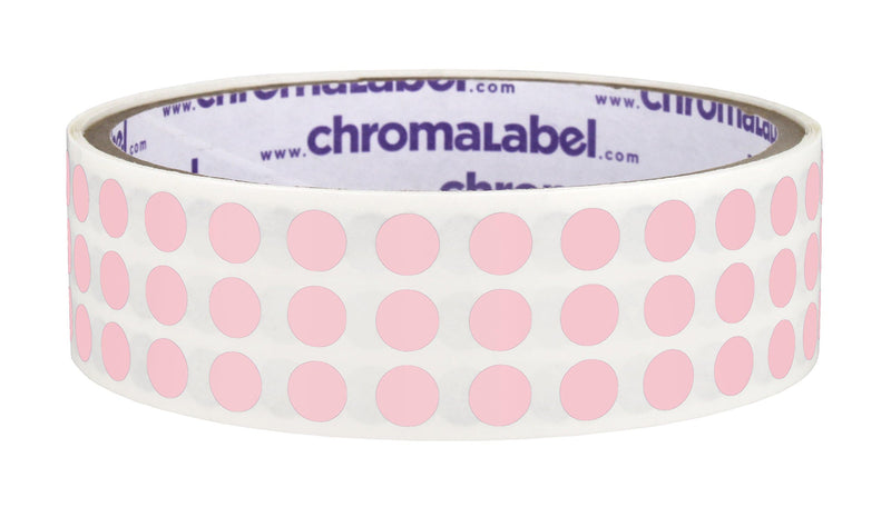 ChromaLabel 0.25 Inch Round Label Permanent Color Code Dot Stickers, 1000 Labels per Roll, Pink