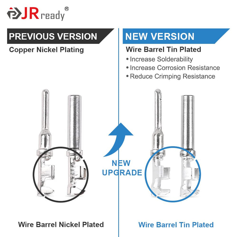 JRready ST6327-2 Deutsch 2 Pin DT Connector Kit, Gray Waterproof DT Connector 2 Pin(5 Set), Size 16 Stamped Contacts, Seal Plugs for Car, Truck, Motorcycle, Off-Road Vehicles, Marine. 2Pin 5Pair