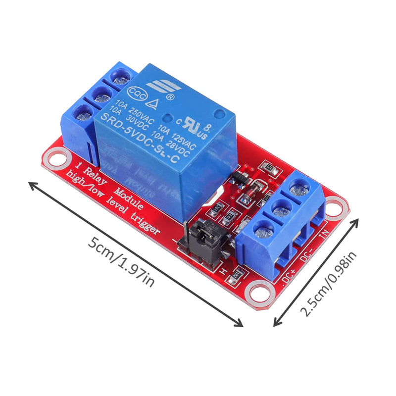 HUAREW 5V 1 Channel Relay Module with Optocoupler Isolation Supports High and Low Level Triggering (Pack of 10)